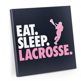 Girls Lacrosse Canvas Wall Art - Eat Sleep Lacrosse