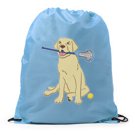 Girls Lacrosse Drawstring Backpack - Chase The Lax Dog 
