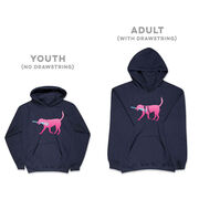 Girls Lacrosse Hooded Sweatshirt - LuLa the Lax Dog (Pink)