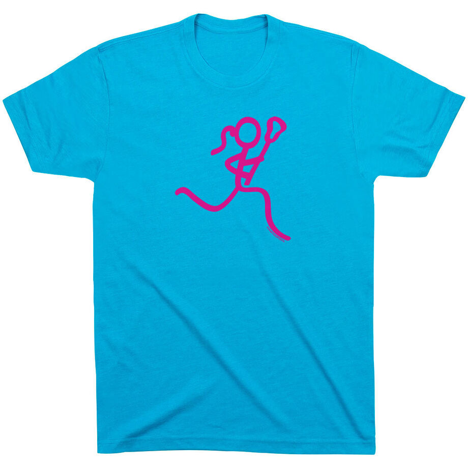 Lacrosse T-Shirt Short Sleeve Neon Lax Girl [Adult Small/Turquoise] - SS