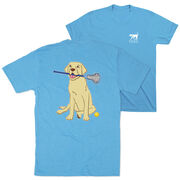 Girls Lacrosse Short Sleeve T-Shirt - Chase The Lax Dog (Back Design)