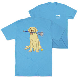 Girls Lacrosse Short Sleeve T-Shirt - Chase The Lax Dog (Back Design)