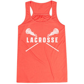 Girls Lacrosse Flowy Racerback Tank Top - Crossed Girls Sticks