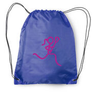 Lacrosse Drawstring Backpack Neon Lax Girl