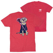 Girls Lacrosse Short Sleeve T-Shirt - Lily The Lacrosse Dog (Back Design)