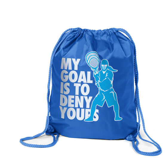 Girls Lacrosse Drawstring Backpack - My Goal Is To Deny Yours