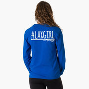 Girls Lacrosse Tshirt Long Sleeve - #LAXGIRL (Back Design)