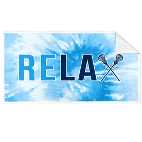 Girls Lacrosse Premium Beach Towel - Relax