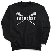 Girls Lacrosse Crewneck Sweatshirt - Lacrosse Crossed Girl Sticks