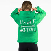 Girls Lacrosse Hooded Sweatshirt - Lax Hair Don't Care (Back Design)