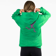 Girls Lacrosse Hooded Sweatshirt - Neon Lax Girl (Back Design)