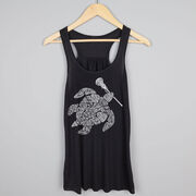 Girls Lacrosse Flowy Racerback Tank Top - Lax Turtle