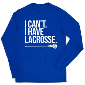 Girls Lacrosse Tshirt Long Sleeve - I Can't. I Have Lacrosse