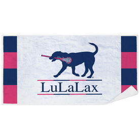 Girls Lacrosse Premium Beach Towel - LuLalax Logo