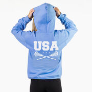 Girls Lacrosse Hooded Sweatshirt - USA Girls Lacrosse (Back Design)