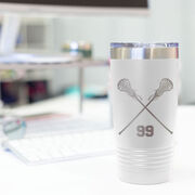 Girls Lacrosse 20 oz. Double Insulated Tumbler - Personalized Crossed Sticks