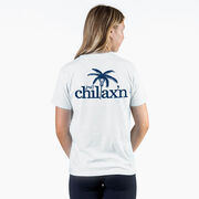 Girls Lacrosse Short Sleeve T-Shirt - Just Chillax'n (Back Design) 