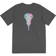 Girls Lacrosse Short Sleeve Performance Tee - Lacrosse Stick Heart