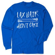 Girls Lacrosse Tshirt Long Sleeve - Lax Hair Don't Care