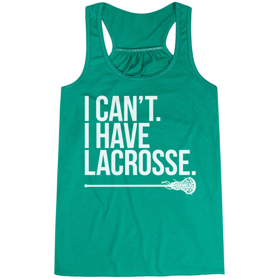 Girls Lacrosse Flowy Racerback Tank Top - I Can't. I Have Lacrosse