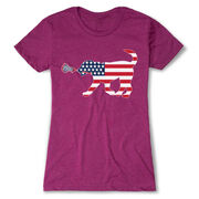 Girls Lacrosse Women's Everyday Tee - Patriotic LuLa the Lax Dog