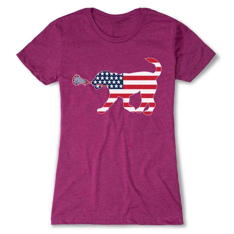 Girls Lacrosse Women's Everyday Tee - Patriotic LuLa the Lax Dog