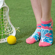 Girls Lacrosse Ankle Socks - Island Flower Lax