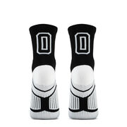 Team Number Woven Quarter Length Socks - Black