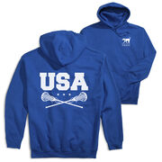 Girls Lacrosse Hooded Sweatshirt - USA Girls Lacrosse (Back Design)