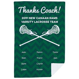Girls Lacrosse Premium Blanket - Personalized Thanks Coach Chevron