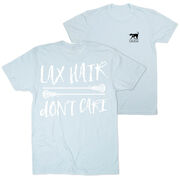 Girls Lacrosse Short Sleeve T-Shirt - Lax Hair Don't Care (Back Design)