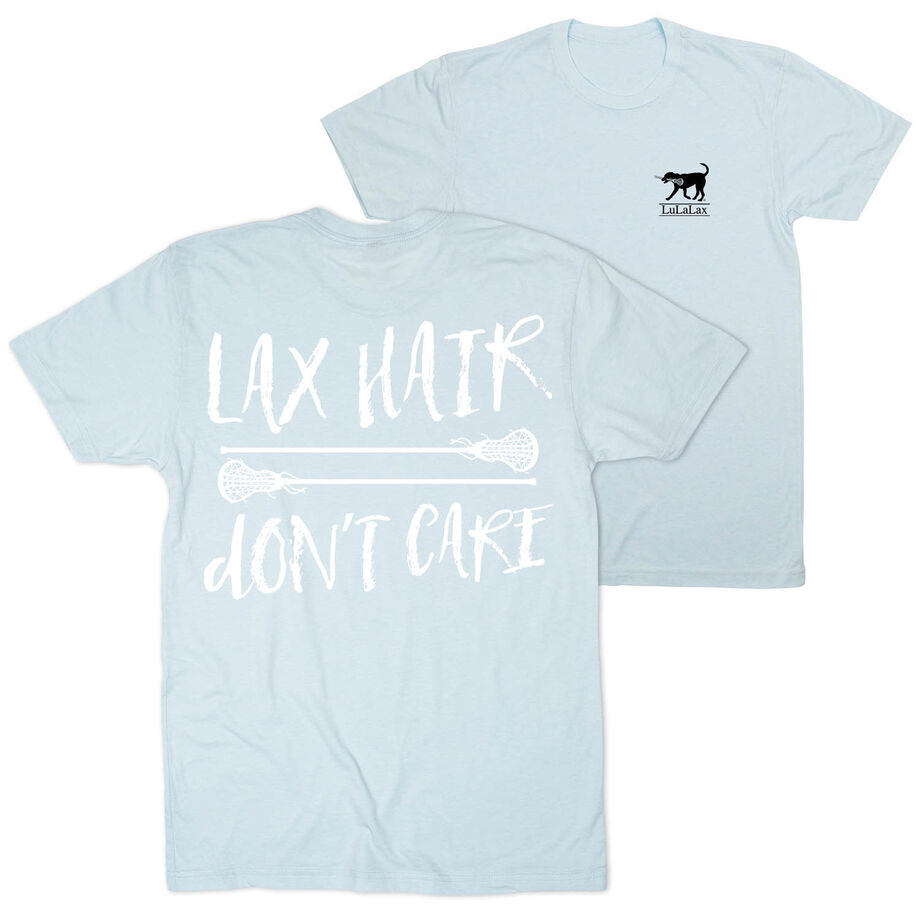 Girls Lacrosse Short Sleeve T-Shirt - Lax Hair Don't Care (Back Design)