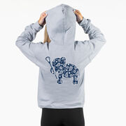 Girls Lacrosse Hooded Sweatshirt - Lax Elephant (Back Design)