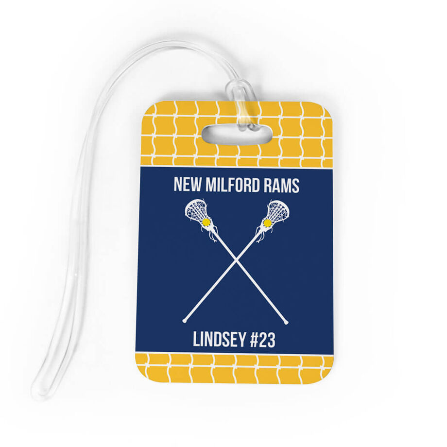 Girls Lacrosse Bag/Luggage Tag - Personalized Team Crossed Sticks