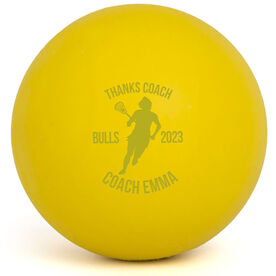 Lacrosse Thanks Coach Player Female Laser Engraved Lacrosse Ball (Yellow Ball)