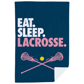 Girls Lacrosse Premium Blanket - Eat. Sleep. Lacrosse. Vertical