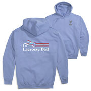 Guys Lacrosse Hooded Sweatshirt - Lacrosse Dad Sticks (Back Design)