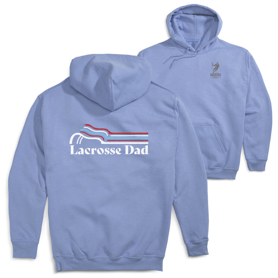 Guys Lacrosse Hooded Sweatshirt - Lacrosse Dad Sticks (Back Design)