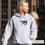 Girls Lacrosse Hooded Sweatshirt - LuLa The LAX Dog(Blue)