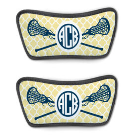 Girls Lacrosse Repwell&reg; Sandal Straps - Personalized Monogram Sticks with Quatrefoil Pattern