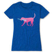 Girls Lacrosse Women's Everyday Tee - LuLa the Lax Dog (Pink)