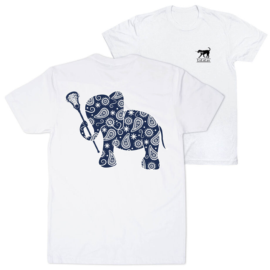 Girls Lacrosse Short Sleeve T-Shirt - Lax Elephant (Back Design)