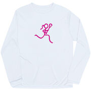 Girls Lacrosse Long Sleeve Performance Tee - Neon Lax Girl