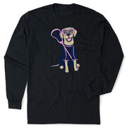 Girls Lacrosse Tshirt Long Sleeve - Lily The Lacrosse Dog
