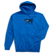 Girls Lacrosse Hooded Sweatshirt - LuLa The LAX Dog(Blue)