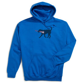 Girls Lacrosse Hooded Sweatshirt - LuLa The LAX Dog(Blue) [Youth Medium/Royal] - SS