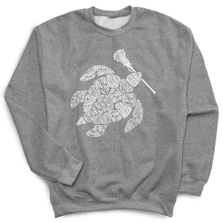 Girls Lacrosse Crewneck Sweatshirt - Lax Turtle - Personalization Image