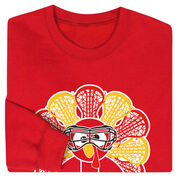 Girls Lacrosse Crewneck Sweatshirt - Goofy Turkey Player