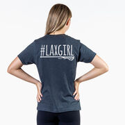 Girls Lacrosse Short Sleeve T-Shirt - #LAXGIRL (Back Design)