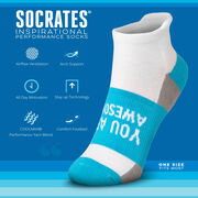 Socrates® Woven Performance Socks You Are Awesome (Teal)